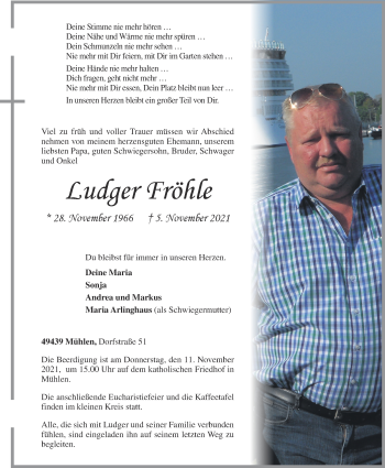 Anzeige von Ludger Fröhle von OM-Medien