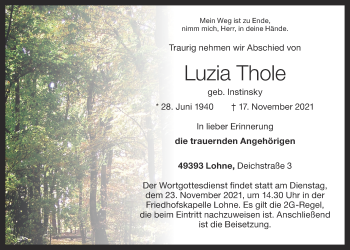 Anzeige von Luzia Thole von OM-Medien