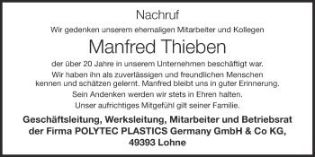 Anzeige von Manfred Thieben von OM-Medien