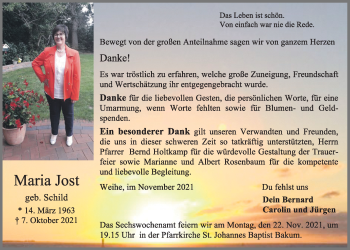 Anzeige von Maria Jost von OM-Medien