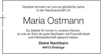 Anzeige von Maria Ostmann von OM-Medien