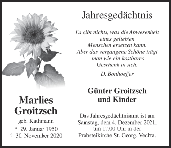 Anzeige von Marlies Groitzsch von OM-Medien