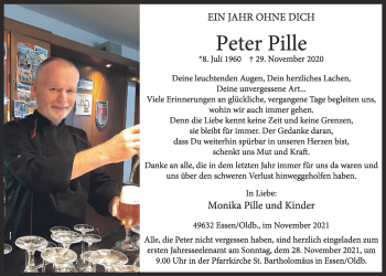Anzeige von Peter Pille von OM-Medien