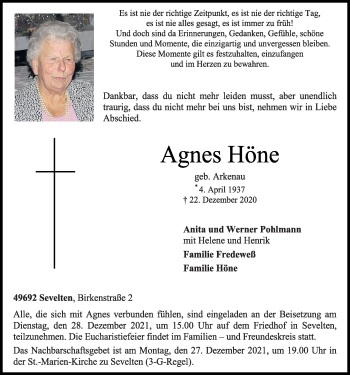 Anzeige von Agnes Höne von OM-Medien