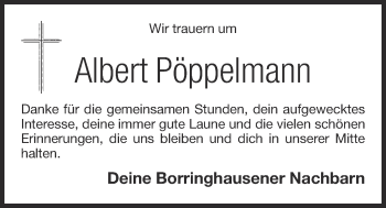 Anzeige von Albert Pöppelmann von OM-Medien