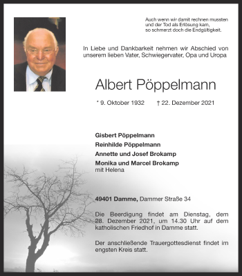 Anzeige von Albert Pöppelmann von OM-Medien