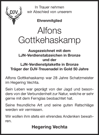 Anzeige von Alfons Gottkehaskamp von OM-Medien