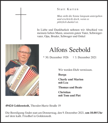 Anzeige von Alfons Seebold von OM-Medien