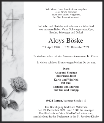 Anzeige von Aloys Böske von OM-Medien