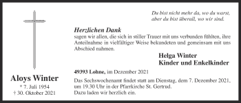 Anzeige von Aloys Winter von OM-Medien