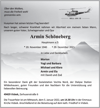 Anzeige von Armin Schöneberg von OM-Medien