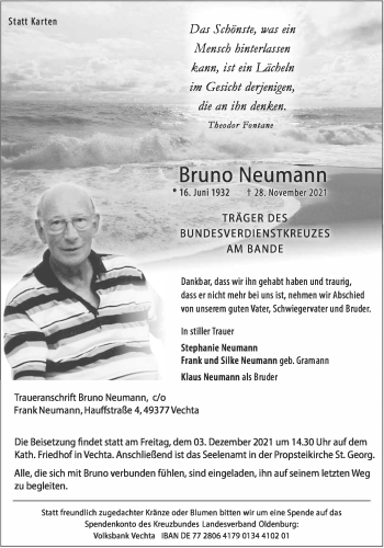 Anzeige von Bruno Neumann von OM-Medien