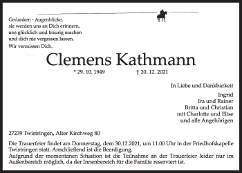 Anzeige von Clemens Kathmann von OM-Medien