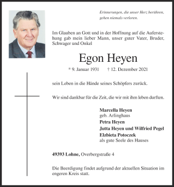 Anzeige von Egon Heyen von OM-Medien
