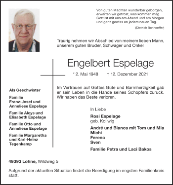 Anzeige von Engelbert Espelage von OM-Medien