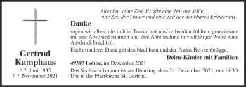 Anzeige von Gertrud Kamphaus von OM-Medien