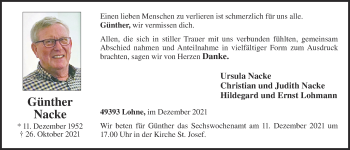 Anzeige von Günther Nacke von OM-Medien