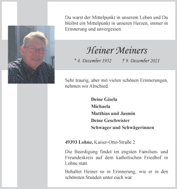 Anzeige von Heiner Meiners von OM-Medien