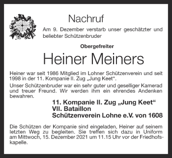 Anzeige von Heiner Meiners von OM-Medien
