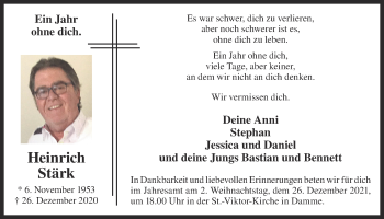 Anzeige von Heinrich Stärk von OM-Medien