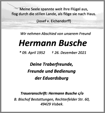 Anzeige von Hermann Busche von OM-Medien