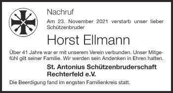 Anzeige von Horst Ellmann von OM-Medien
