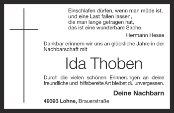 Anzeige von Ida Thoben von OM-Medien