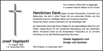 Anzeige von Josef Vagelpohl von OM-Medien
