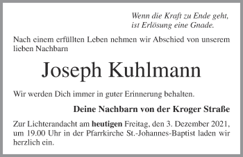 Anzeige von Joseph Kuhlmann von OM-Medien
