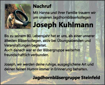 Anzeige von Joseph Kuhlmann von OM-Medien