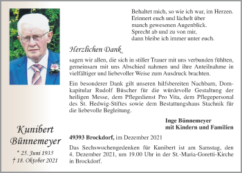 Anzeige von Kunibert Bünnemeyer von OM-Medien