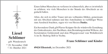 Anzeige von Liesel Schlömer von OM-Medien