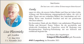 Anzeige von Lisa Plavenieks von OM-Medien