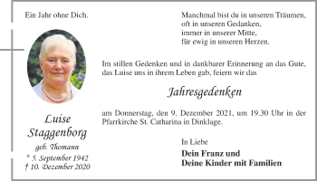Anzeige von Luise Staggenborg von OM-Medien