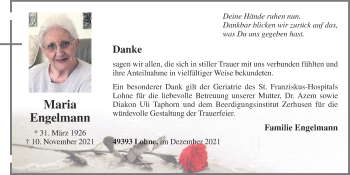 Anzeige von Maria Engelmann von OM-Medien