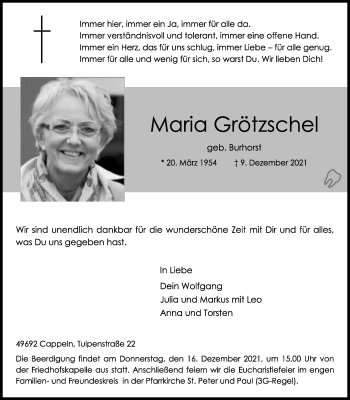 Anzeige von Maria Grötzschel von OM-Medien