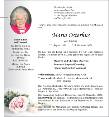 Anzeige von Maria Osterhus von OM-Medien