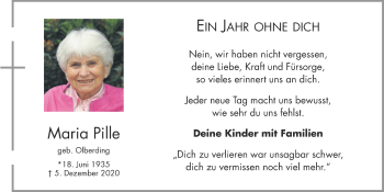 Anzeige von Maria Pille von OM-Medien