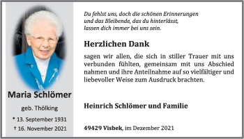 Anzeige von Maria Schlömer von OM-Medien