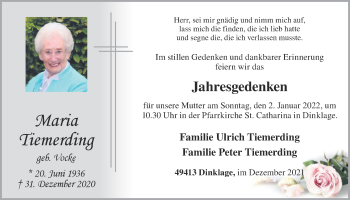 Anzeige von Maria Tiemerding von OM-Medien