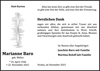 Anzeige von Marianne Baro von OM-Medien