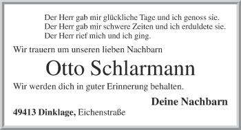 Anzeige von Otto Schlarmann von OM-Medien