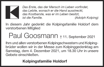 Anzeige von Paul Goosmann von OM-Medien