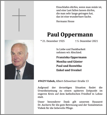 Anzeige von Paul Oppermann von OM-Medien