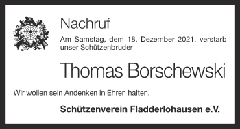 Anzeige von Thomas Borschewski von OM-Medien