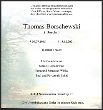 Anzeige von Thomas Borschewski von OM-Medien