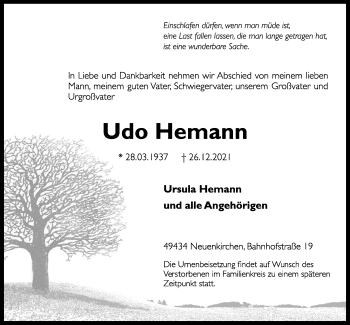 Anzeige von Udo Hemann von OM-Medien
