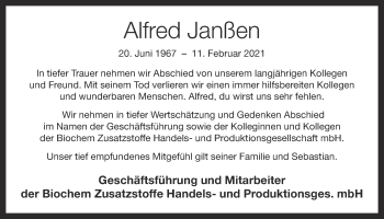 Anzeige von Alfred Janßen von OM-Medien