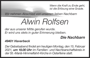 Anzeige von Alwin Rolfsen von OM-Medien