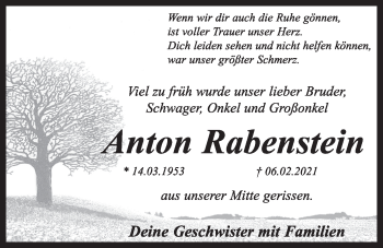 Anzeige von Anton Rabenstein von OM-Medien